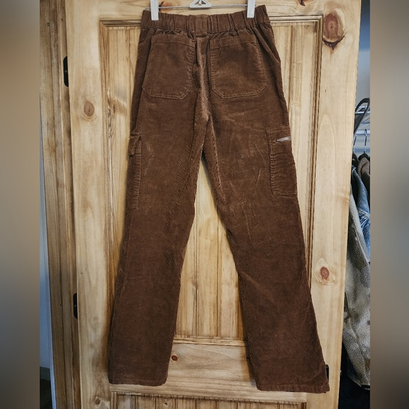 Strechy Corduroy Cargo Pants - Brown - Picture 2 of 3
